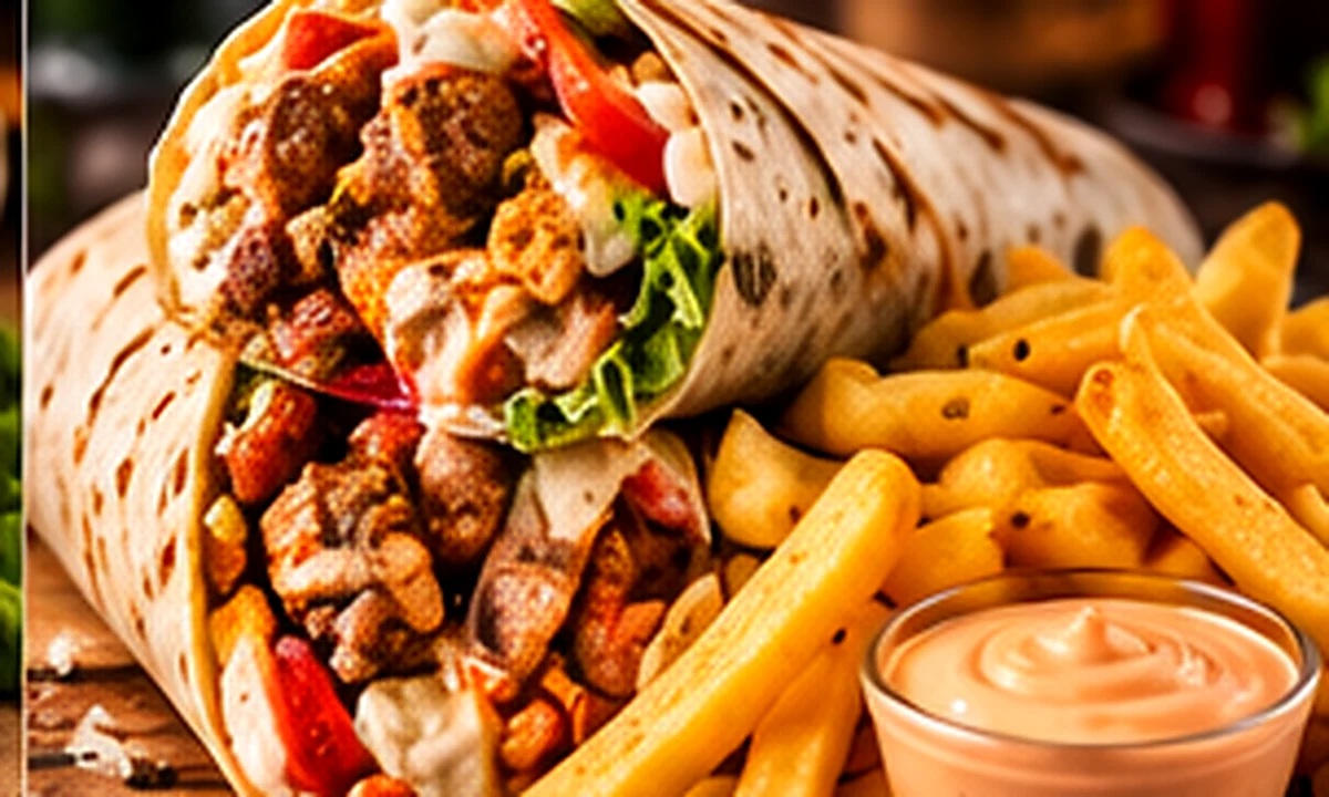 Durum + frites + sauce